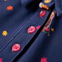 Kinderjurk lange mouwen en trekkoord dierenprint 116 marineblauw - thumbnail