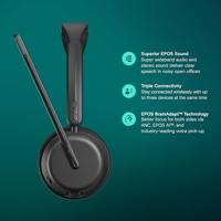 EPOS Impact 1060 ANC On Ear headset Computer Bluetooth Stereo Zwart Noise Cancelling Headset - thumbnail