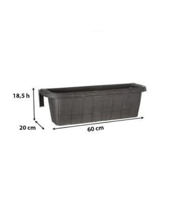 Bama Fioriera Bloem-Balkonbak 60x20x18.5 cm Antraciet - thumbnail