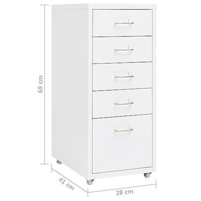 Ladeblok verrijdbaar 28x41x69 cm metaal wit