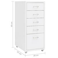 Ladeblok verrijdbaar 28x41x69 cm metaal wit - thumbnail