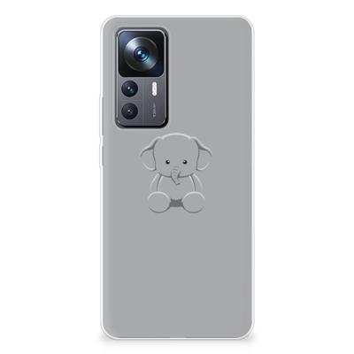 Xiaomi 12T | 12T Pro Telefoonhoesje met Naam Grijs Baby Olifant Xiaomi 12T | 12T Pro Telefoonhoesje met Naam Grijs Baby Olifant