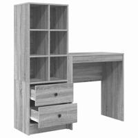 Bureau met lade 2 pcs Grijs Sonoma - thumbnail