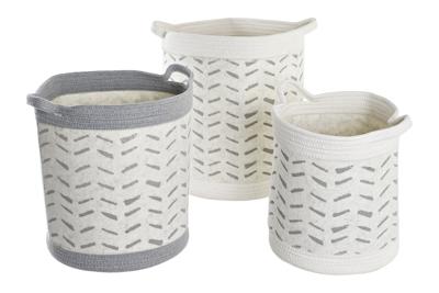 Basket spelset DKD Home Decor Wit Grijs 35 x 35 x 40 cm 3 Onderdelen Basket spelset DKD Home Decor Wit Grijs 35 x 35 x 40 cm 3 Onderdelen