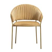 Eetkamerstoel Goldie - velvet - goudkleurig - thumbnail