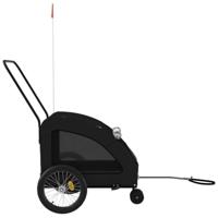 Hondenfietstrailer oxford stof en ijzer zwart - thumbnail