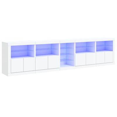 Dressoir met LED-verlichting 283x37x67 cm wit
