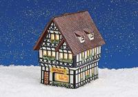 Wurm Light House "Bakkerij" met glazen raam van porselein, Kleurrijk (B/H/D) 11x16x17cm - thumbnail