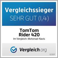 TomTom Rider 420 Motornavigatiesysteem (4,3 inch, met bochtige en bergachtige afstanden, speciaal voor motorfietsen, kaartupdates, Europa 49 landen, TomTom Traffic en radarcamera's, handsfree bellen - thumbnail