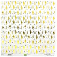 Mundart Stempel • papier dennenbomen 30,5x30,5cm goud-zwart - thumbnail