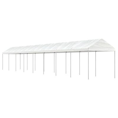 Prieel met dak 17,84x2,28x2,69 m polyetheen wit