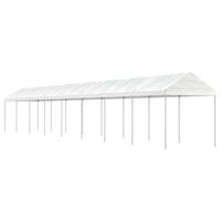 Prieel met dak 17,84x2,28x2,69 m polyetheen wit - thumbnail