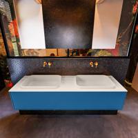 Badkamermeubelset Mondiaz Erin 150 cm met 1 Lade met RIDGE Wastafel Dubbel Linen Zonder Kraangaten Greeploos Mat Jeans - thumbnail