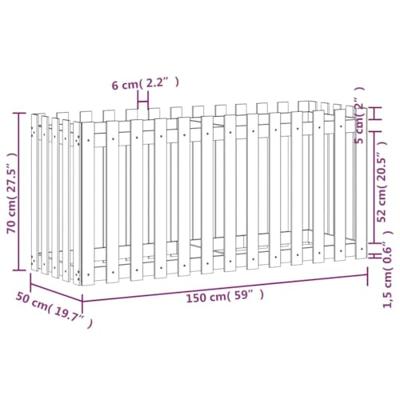 Plantenbak verhoogd hekontwerp 150x50x70 cm gempregneerd hout