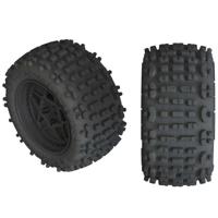 Arrma - 1/10 dBoots Backflip LP Front/Rear 3.8 Pre-Mounted Tires, 17mm Hex, Black (2): 4S (AR550050) - thumbnail