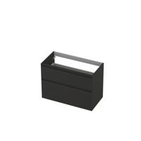 INK - Onderkast 2 Laden Greeploos Gelakt 45gr A-symmetrisch - 900x450x650 Mm - Mat Antraciet - thumbnail