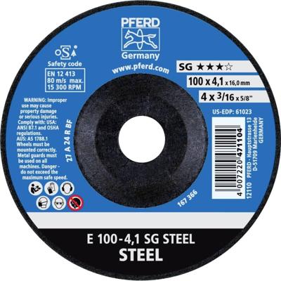 PFERD TOOLS 62210426 E 100-4,1 SG STEEL/16,0 Afbraamschijf gebogen Diameter 100 mm Boordiameter 16 mm Staal 10 stuk(s)