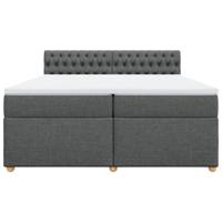 Boxspring met matras stof donkergrijs 200x200 cm - thumbnail