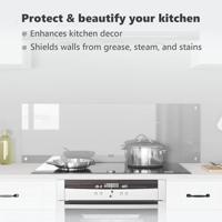 VidaXL Keuken spatscherm lichtgrijs 120 x 40 cm gehard glas - thumbnail