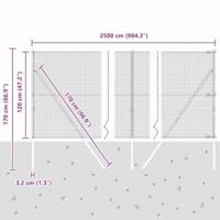 VidaXL Afrasteringspaal zilver 25 x 1,2 m (19 x 19 mm gaas) staal - thumbnail