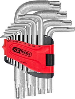 KS Tools 151.4610 TX Haakse schroevendraaierset T 8, T 10, T 15, T 20, T 25, T 27, T 30, T 40, T 45, T 50, T 55, T 60, T 70, T 80 14-delig
