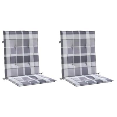 Tuinstoelkussens 2 st 100x50x3 cm oxford stof ruitpatroon grijs