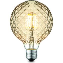 Edison Vintage E27 LED filament lichtbron Globe | G95 Deco | Retro LED lamp | 9.5/9.5/13.5cm | Amber | geschikt voor E27 fitting | Dimbaar | 4W 400lm 2700K | warm wit licht Edison Vintage E27 LED filament lichtbron Globe | G95 Deco | Retro LED lamp | 9.5/9.5/13.5cm | Amber | geschikt voor E27 fitting | Dimbaar | 4W 400lm 2700K | warm wit licht