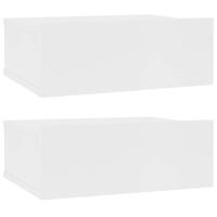 VidaXL Nachtkastjes 2 st zwevend 40x30x15 cm bewerkt hout wit - thumbnail