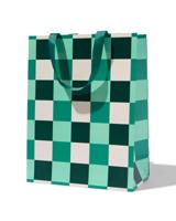 HEMA Cadeautas groen geblokt (goud) - thumbnail