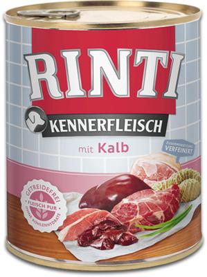 Rinti Pur Kennervlees kalf voor honden, 12 stuks (12 x 800 g)