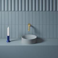 Clou Vale Rond Fontein Zonder Kranenbank Met Geïntegreerde Afvoer Mat Blauw Keramiek 22 cm Clou - thumbnail