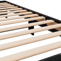 Bedframe bewerkt hout en metaal zwart 75x190 cm - thumbnail