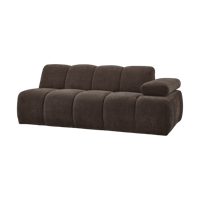 Woood Mojo 2-zits bank arm rechts ribstof Bruin - thumbnail