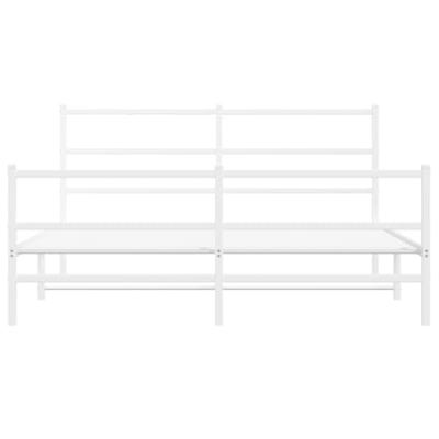 Bedframe met hoofd- en voeteneinde metaal wit 150x200 cm