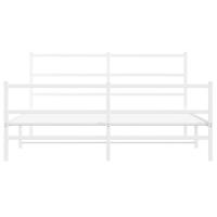 Bedframe met hoofd- en voeteneinde metaal wit 150x200 cm - thumbnail