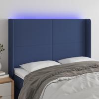 Hoofdbord LED 147x16x118/128 cm stof blauw - thumbnail