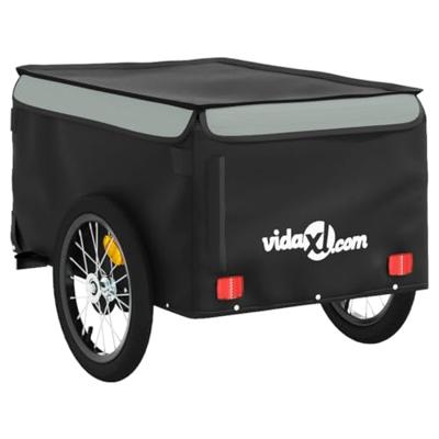 Fietstrailer 45 kg ijzer zwart en grijs Fietstrailer 45 kg ijzer zwart en grijs