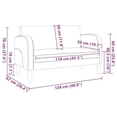 Loveseat bank 110 cm kunstleer bruin Loveseat bank 110 cm kunstleer bruin