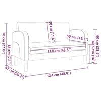 Loveseat bank 110 cm kunstleer bruin - thumbnail