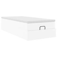 Ottoman bed met matras 180x200cm kunstleer wit - thumbnail