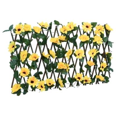 VidaXL Kunstplant klimop op latwerk 5 st uittrekbaar 180x20 cm geel