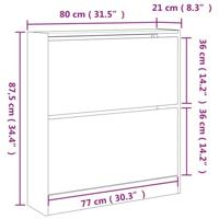 Schoenenkast 80x21x87,5 cm bewerkt hout grijs sonoma eikenkleur - thumbnail