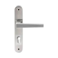 Hardbrass Deurkruk Seoul op ovaal langschild profielcilindergat 72mm - RVS - thumbnail