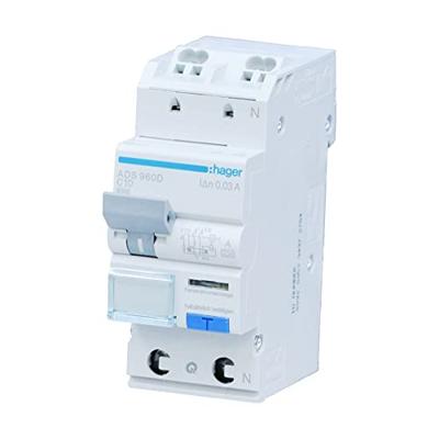 Hager ADS960D Aardlekschakelaar/zekeringautomaat 2-polig 10 A 0.03 A 240 V Hager ADS960D Aardlekschakelaar/zekeringautomaat 2-polig 10 A 0.03 A 240 V