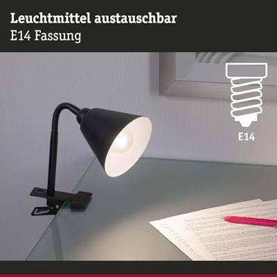 Paulmann Vitis 95430 Klemlamp LED E14 20 W Zwart Paulmann Vitis 95430 Klemlamp LED E14 20 W Zwart