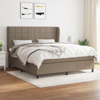 Boxspring met matras stof taupe 160x200 cm - thumbnail
