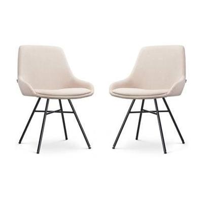 Nolon Noa-Isa Eetkamerstoelen Set van 2 - Beige - Zwart