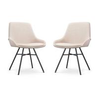 Nolon Noa-Isa Eetkamerstoelen Set van 2 - Beige - Zwart - thumbnail
