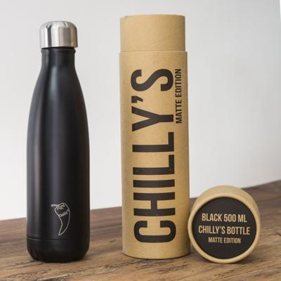 Chilly's Monochrome Matte Edition CB04BLK thermosfles 0,5 l Zwart Chilly's Monochrome Matte Edition CB04BLK thermosfles 0,5 l Zwart