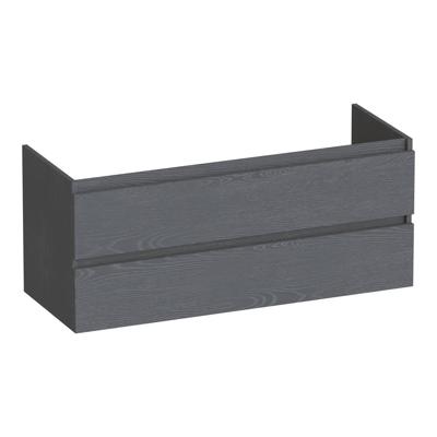 Brauer Joy - Onderkast - 120 cm - met 2 Softclose Lades Greeploos en 2 Sifon Uitsparingen - Timber Grey